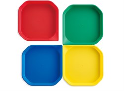 Fun2 Play Лоток для активных игр 4 цвета - синий, зелёный, жёлтый, красный, 25 x 25 x 2,5cm, 4шт. 77035