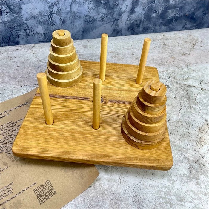 Настольная игра из дерева Ханойские башни XS 1899471 - фото 7619086