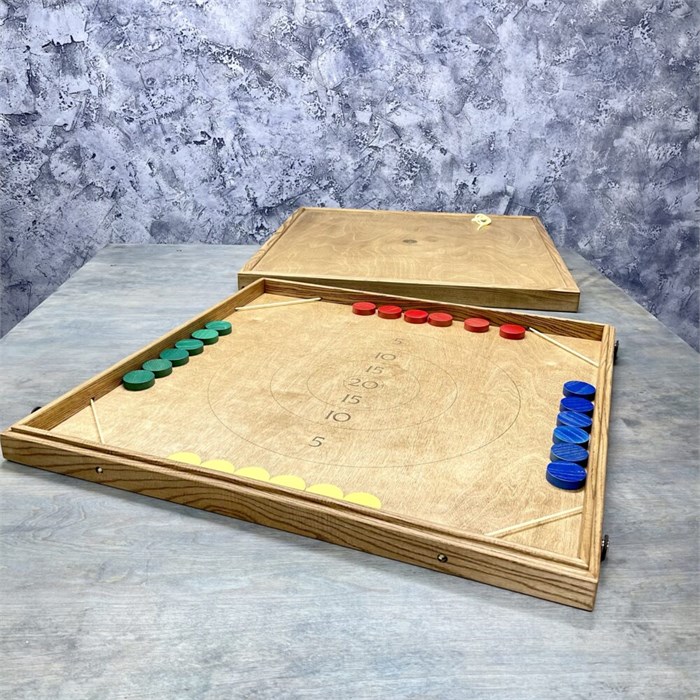 Настольная игра из дерева Стрельба по мишени на 4-х игроков L 1900106 - фото 7623018