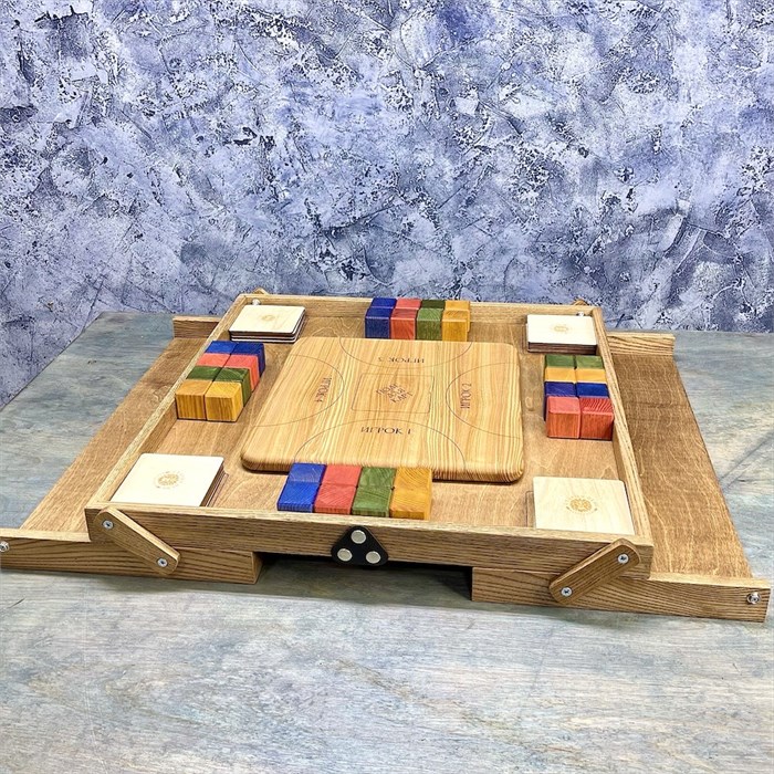Настольная игра из дерева Цветные кубики Премиум М 1902795 - фото 7640440
