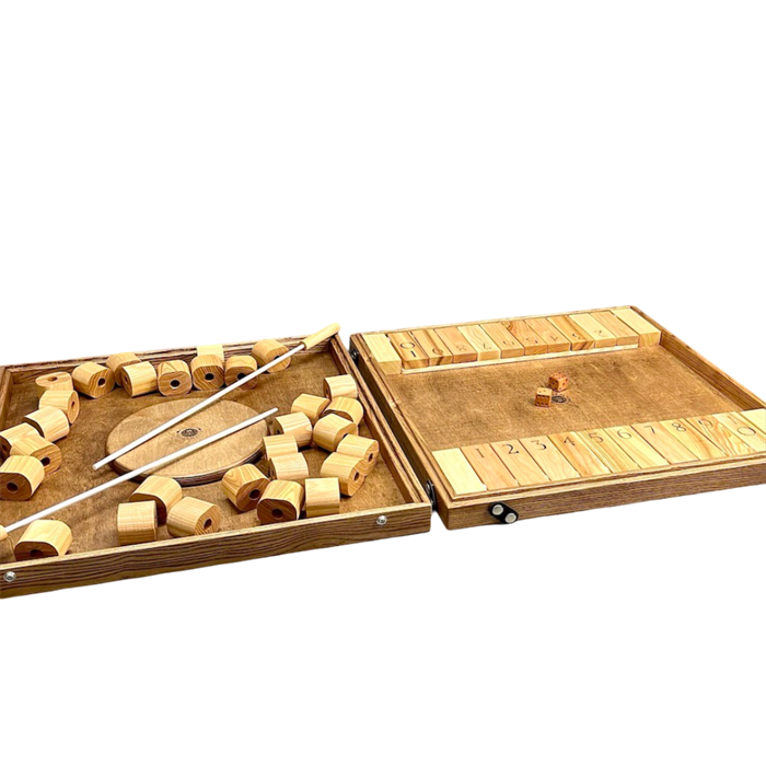 Настольная игра из дерева Башня из колец и Дюжина 2 в 1 1902262