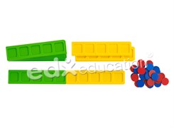 Счетное поле "5" 20 шт., 100 2-х цветных счетных фишек 26220