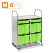 Мобильный стеллаж M с 6 контейнерами SS006M