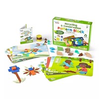 Развивающая игрушка "Геометрические блоки" с карточками (Экология и переработка мусора, 120 элементов)