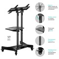 ONKRON TS1350 чёрная мобильная стойка для ТВ и сенсорных панелей 32"-70" 03179